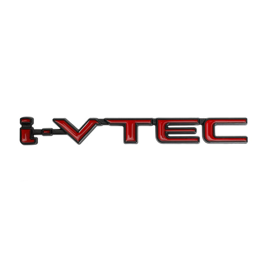 3D Metal i-VTEC Car Trunk Rear Turbo Fender Emblem Decal Badge Red & Black
