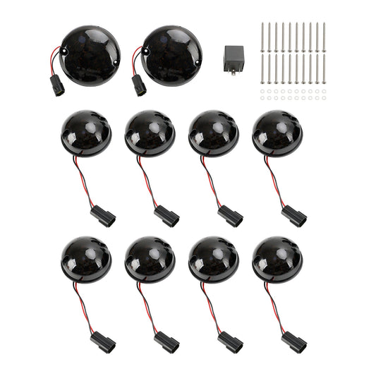 1990-2016 Land Rover Defender 10Pcs Smoke Led DRL Driving Daytime Fog Tail Lights Kit