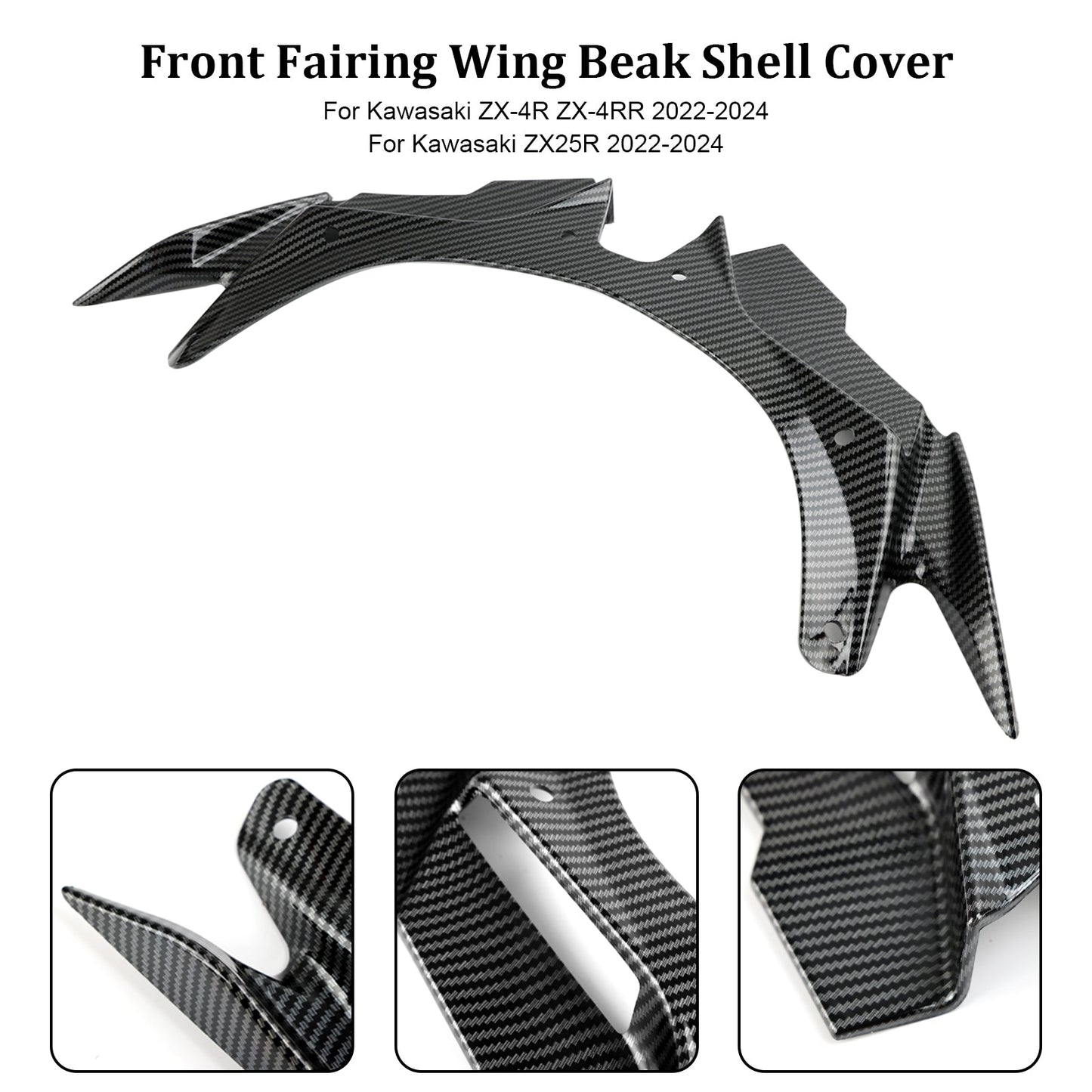 Front Fairing Wing Beak Shell Cover For Kawasaki ZX4R ZX4RR ZX25R 22-24