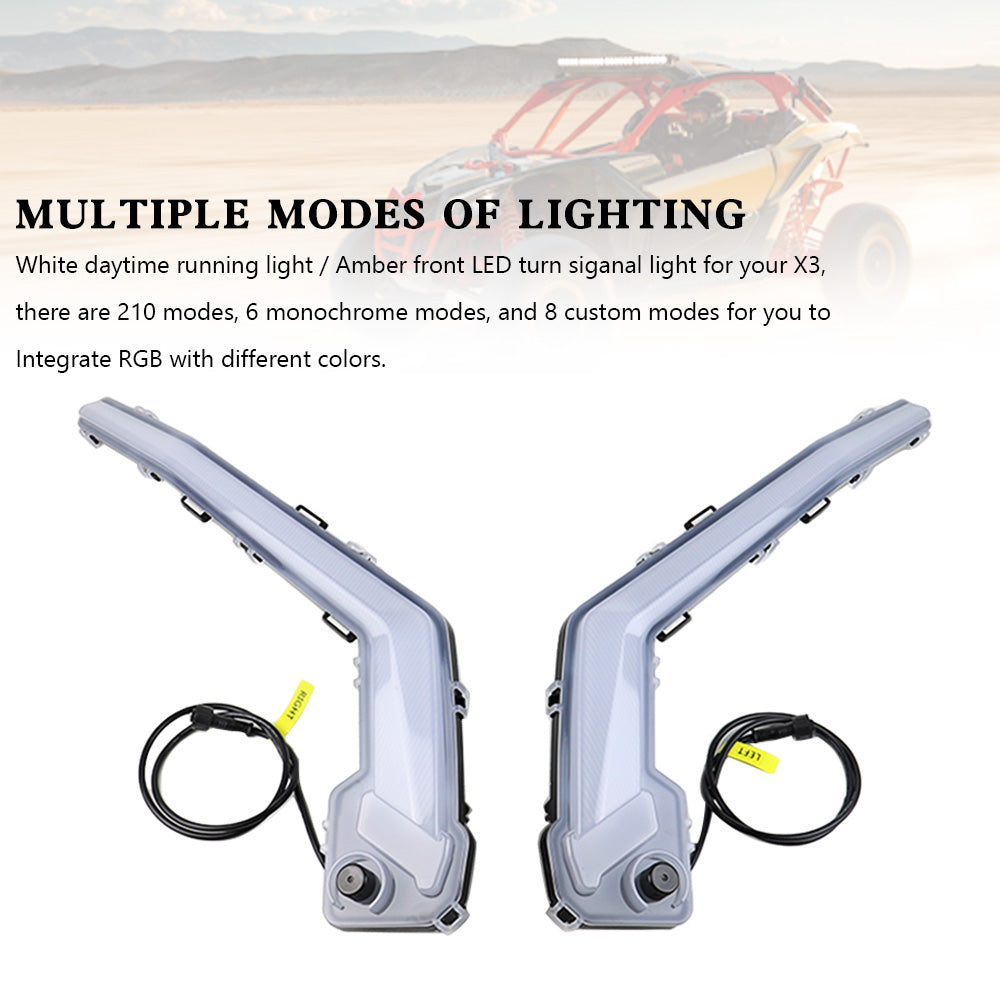Front Signature Turn Signal Light RGB for Can Am Maverick X3 MAX 2017-2023 Champoo