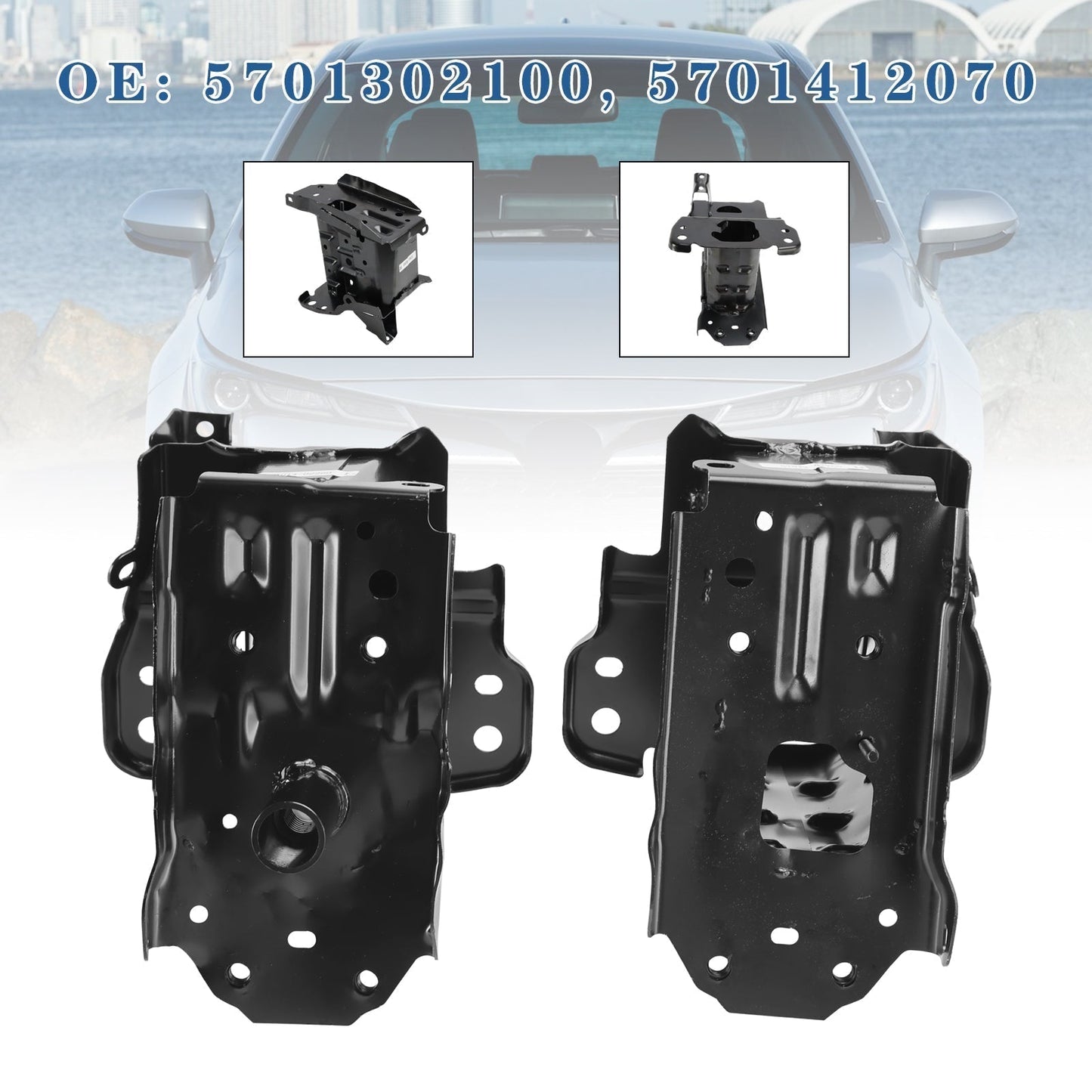 2019-2023 Toyota Corolla (submodel: L, LE) Bumper Bracket Set 5701302100 5701412077