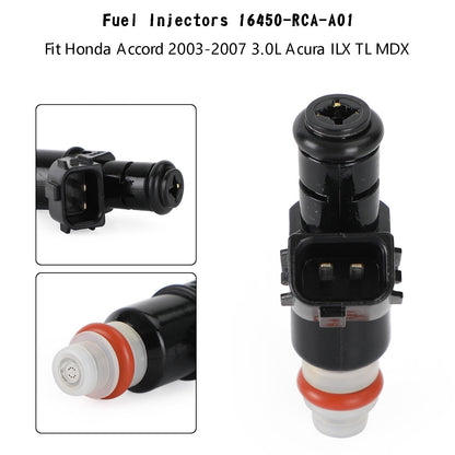 6PCS Fuel Injectors 16450-RCA-A01 Fit 2003-2007 Honda Accord 3.0L