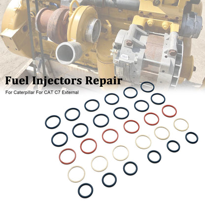 Caterpillar C7 Fit CAT C7 External 6PCS Fuel Injectors Seal O-Ring Kit