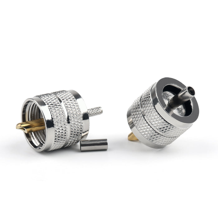 RG316 RG174 RG178 LMR100 10Pcs UHF Plug Male Pl259 Crimp Connector Adapter