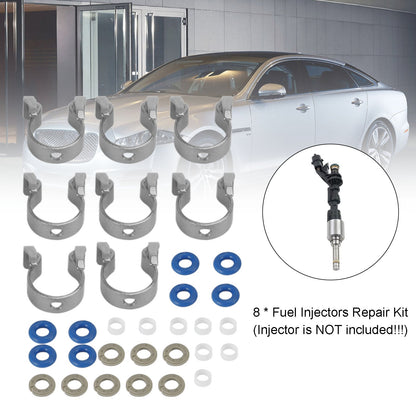 8PCS Fuel Injectors Repair Seal Kit 0261500105 FJ1161 Jaguar/Range Rover 5.0L V8
