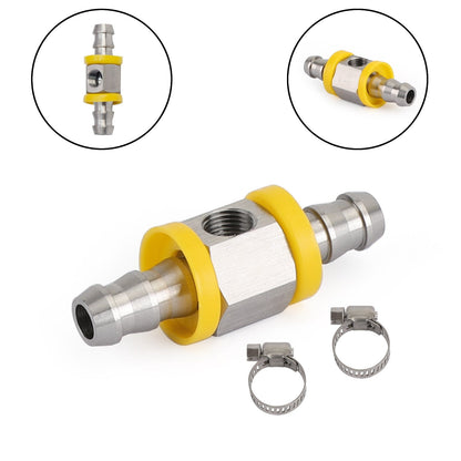 Stainless Steel 3/8" Fuel Line Fuel Pressure Gauge Sensor T-Fitting Adapter pro