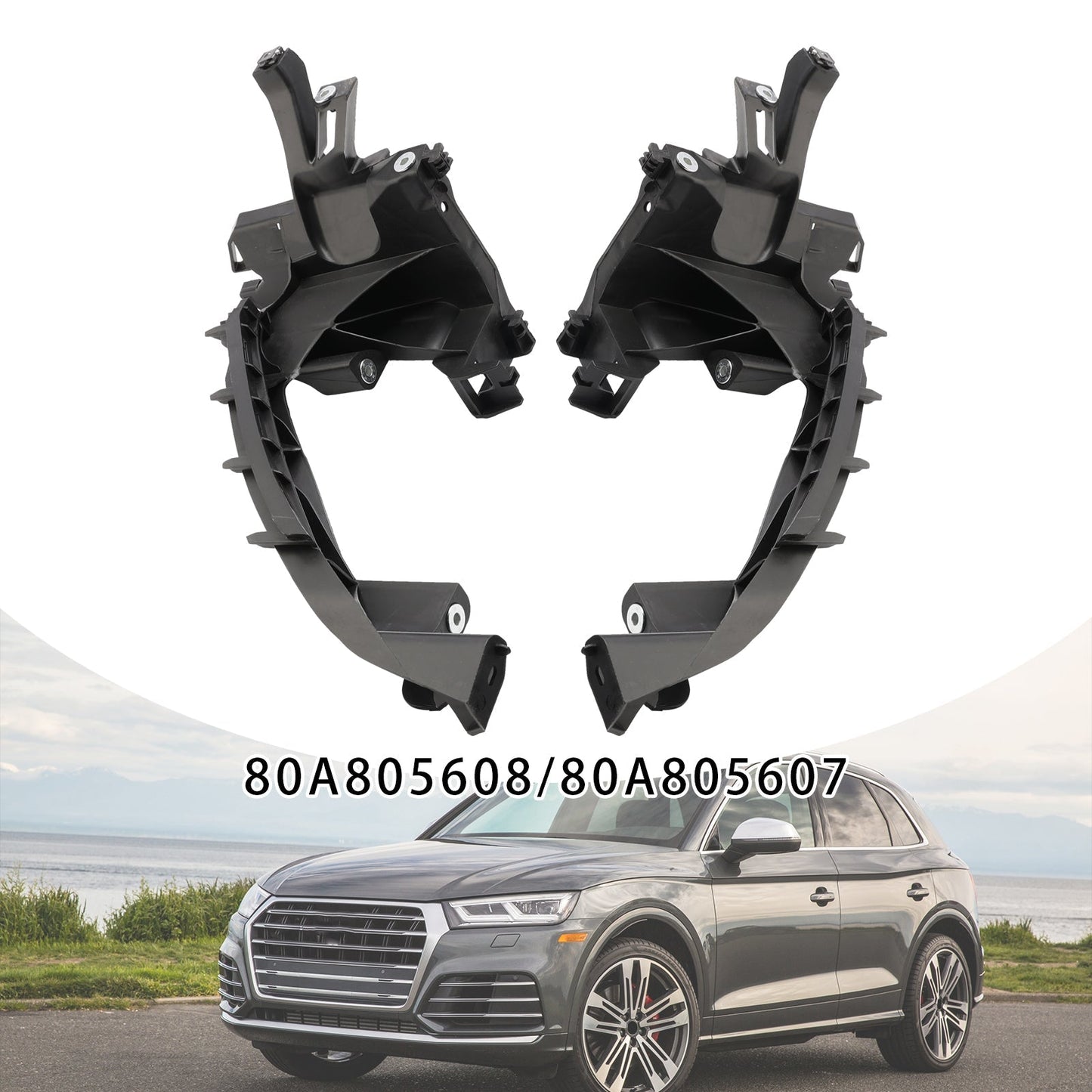 2018-2020 Audi Q5 SQ5 Headlight Bracket Set Left+Right 80A805608 80A805607