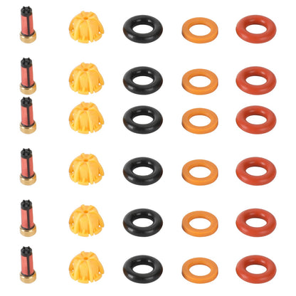 1998-1999 BMW 323I 323IS 6 set Fuel Injectors Repair Seal Kit 0280150415 13641730060 13641730080 62429 FJ292