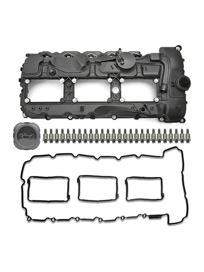 2014-2017 BMW F16 X6 xDrive35i 3.0T N55B58 Engine Valve Cover w / Gasket+Cap 11127570292 E374-AS
