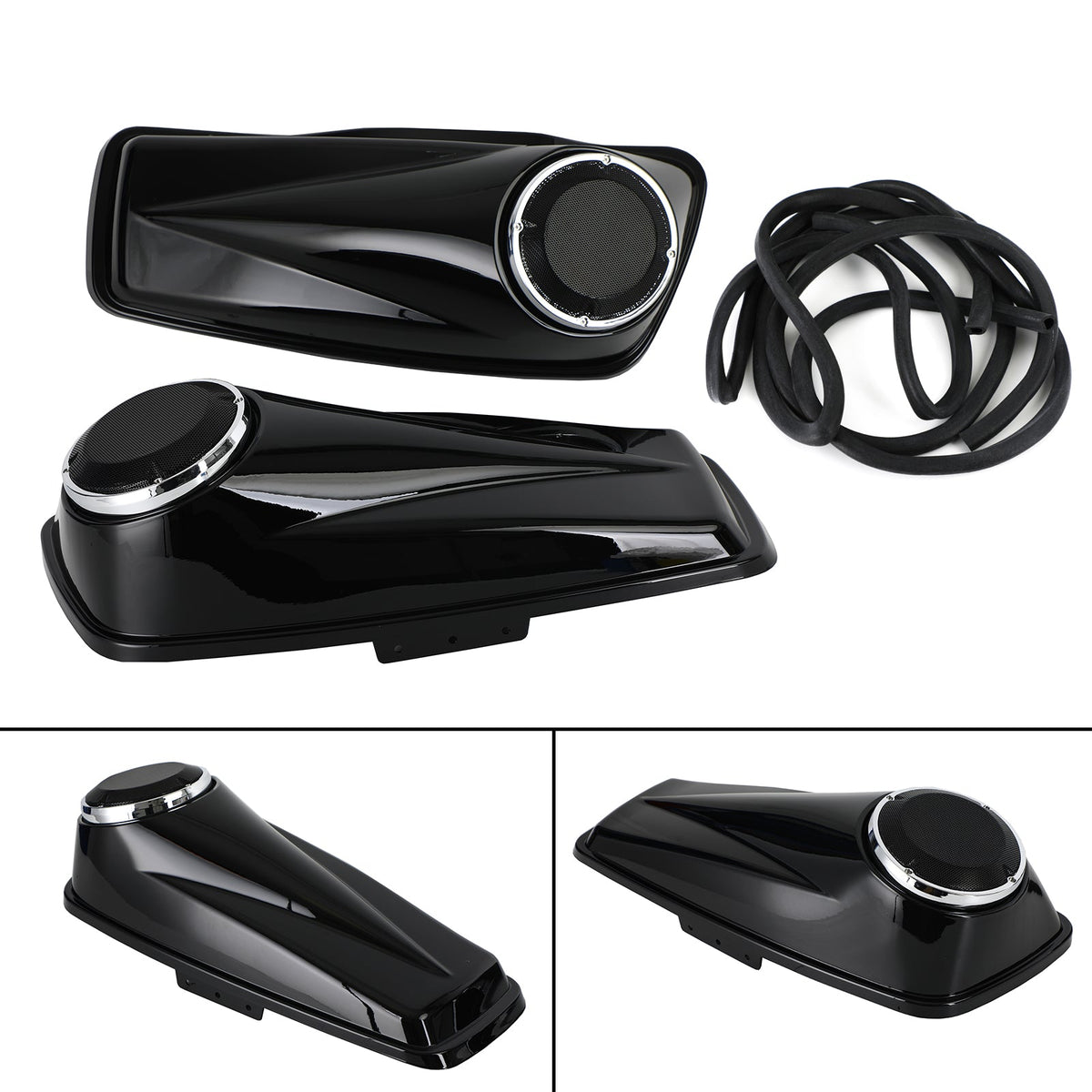 Saddlebag TRIPLE 6.5" Inch Speaker Lids for Harley Touring Glide 2014-2021 6.5''