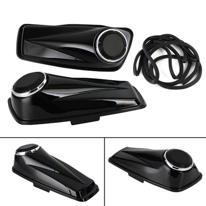Black 6.5" Saddlebag Speaker Lids For Harley Touring Road King Glide 2014-2021