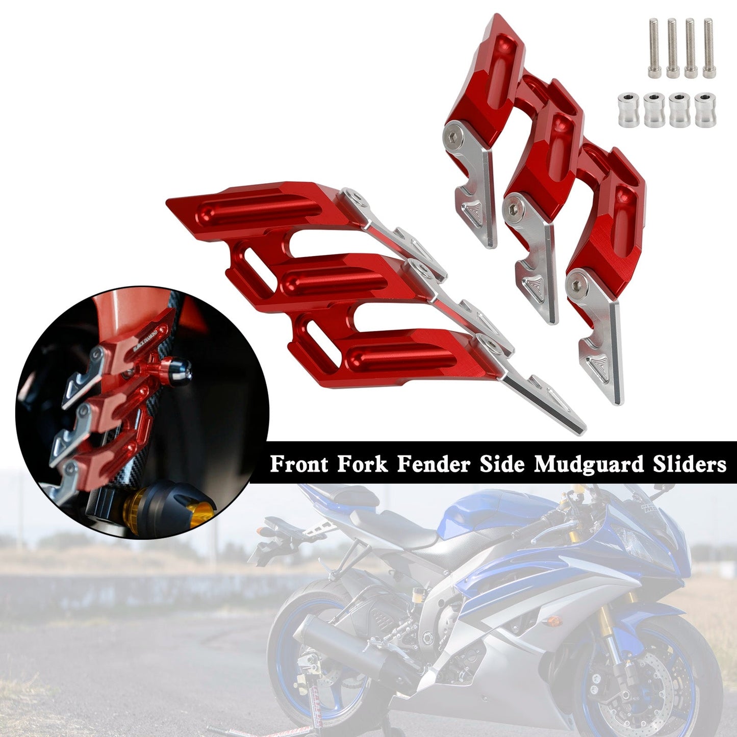 2018-2022 YAMAHA YZF-R15 V3 V4 CNC Front Fork Fender Side Mudguard Sliders