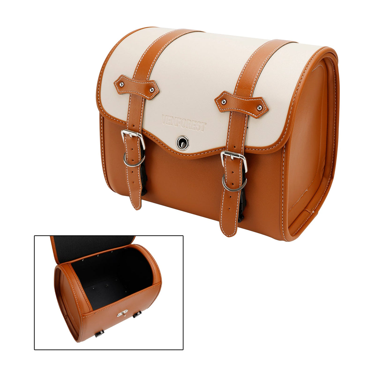 Saddlebag Side Storage Tail Bag Universal Color Matching Pu For Motorcycle