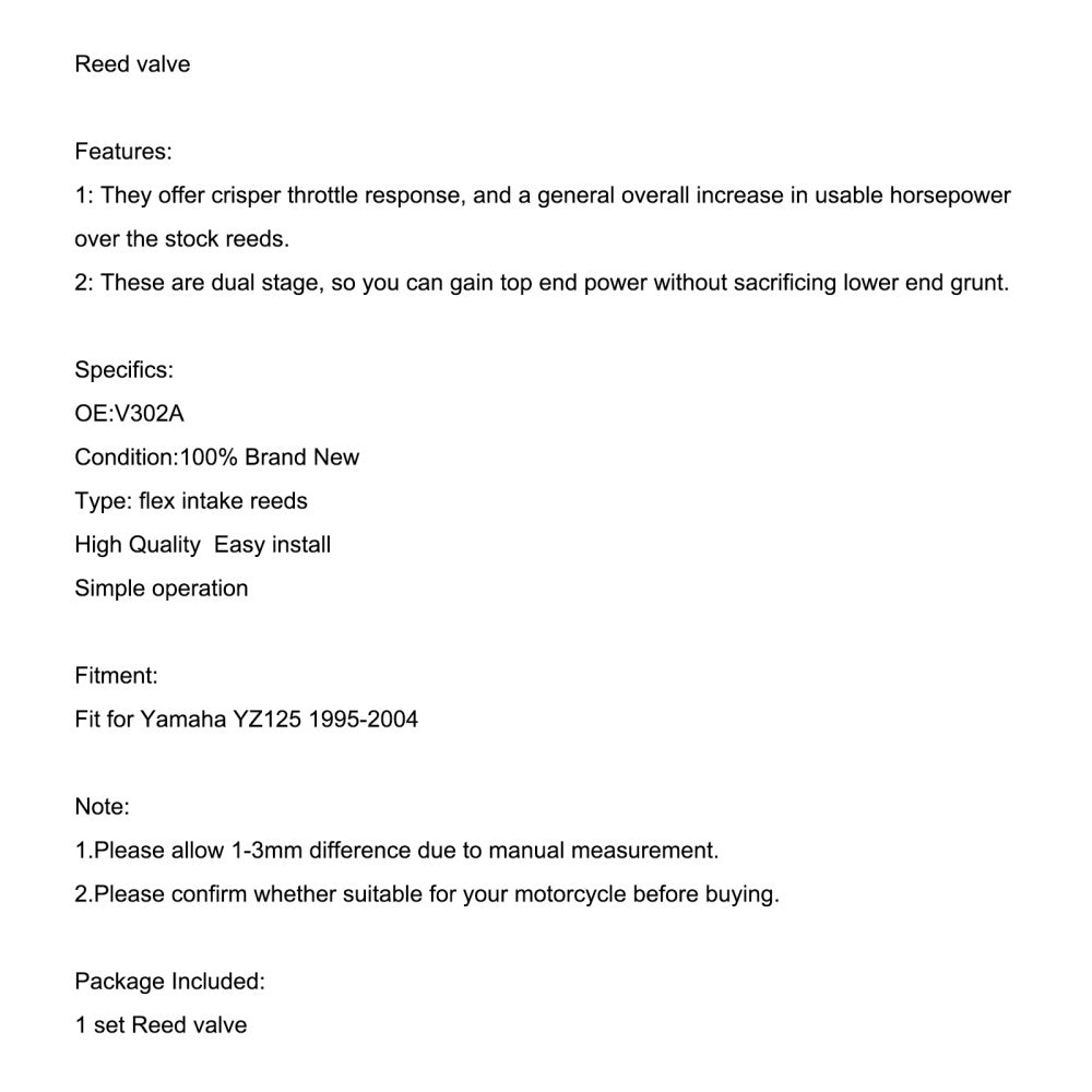 Reed Valve System Fits For Yamaha YZ125 1995-2004 Tassinari V302A