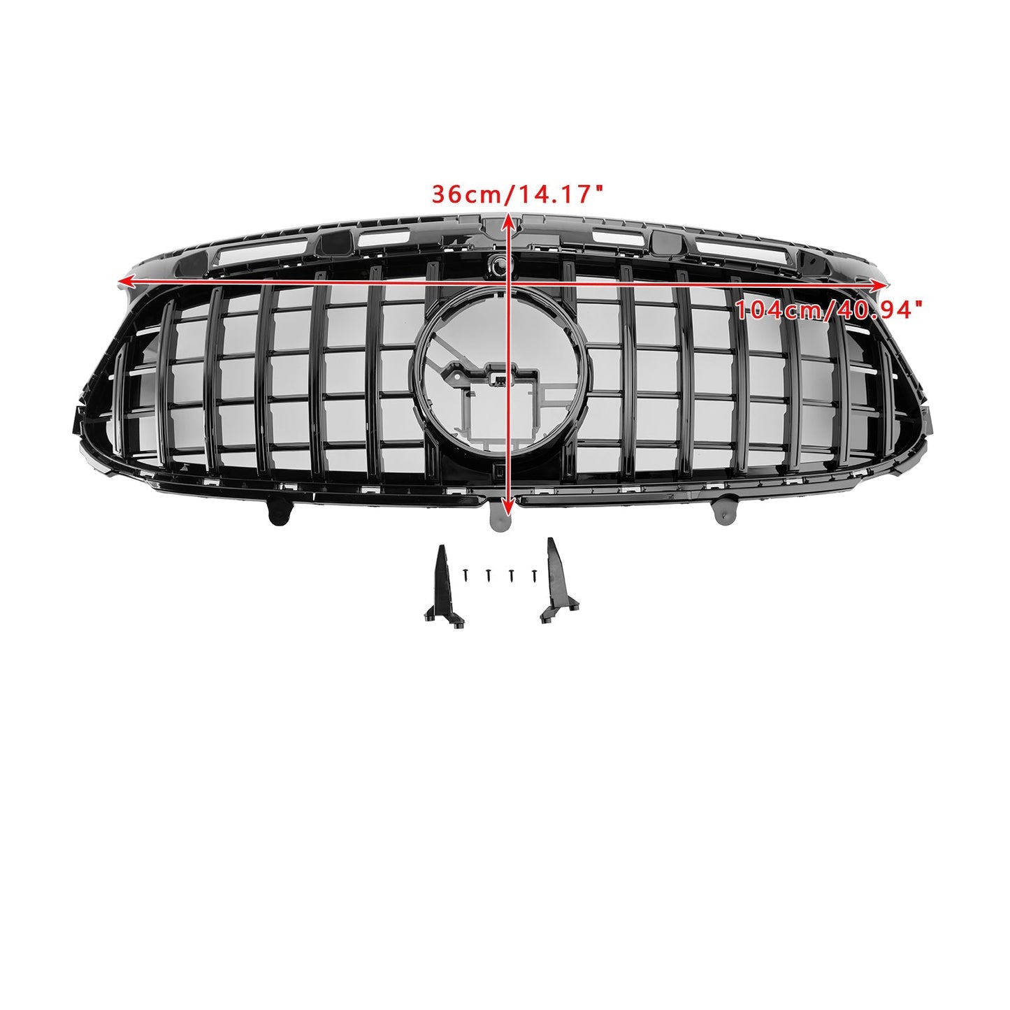 Mercedes Benz GLA AMG Line 2020-2023 Front Glossy Black Grill GTR Style Upper Bumper Panamericana Grille