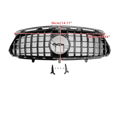 Mercedes Benz GLA AMG Line 2020-2023 Front Glossy Black Grill GTR Style Upper Bumper Panamericana Grille