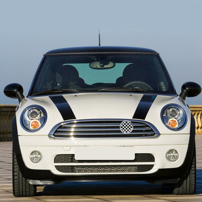 BMW MINI Cooper Checkerboard Black & White Grille Front Grill Emblem Badge