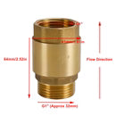 Brass Check Valve G1/2" G3/4" G1" M To F Thread Non-Return Backflow Prevention, G3/4"