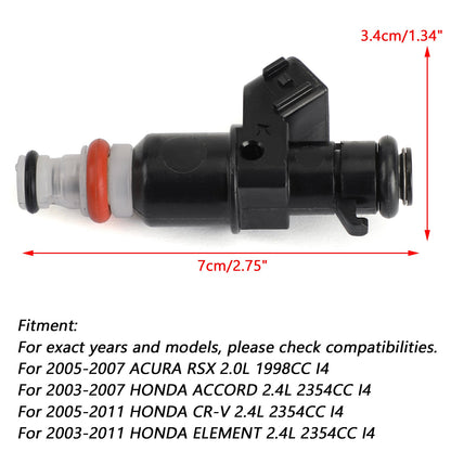 2003-2007 HONDA ACCORD 2.4L 2354CC I4 4PCS Fuel Injectors 16450RAAA01 16450-RAA-A01