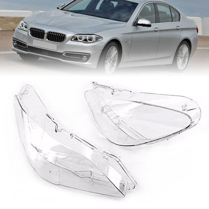 2010-2013 BMW 5 Series F18 2PCS Front Headlight Lens Cover Lampshade Left + Right 63117271912 63117271911