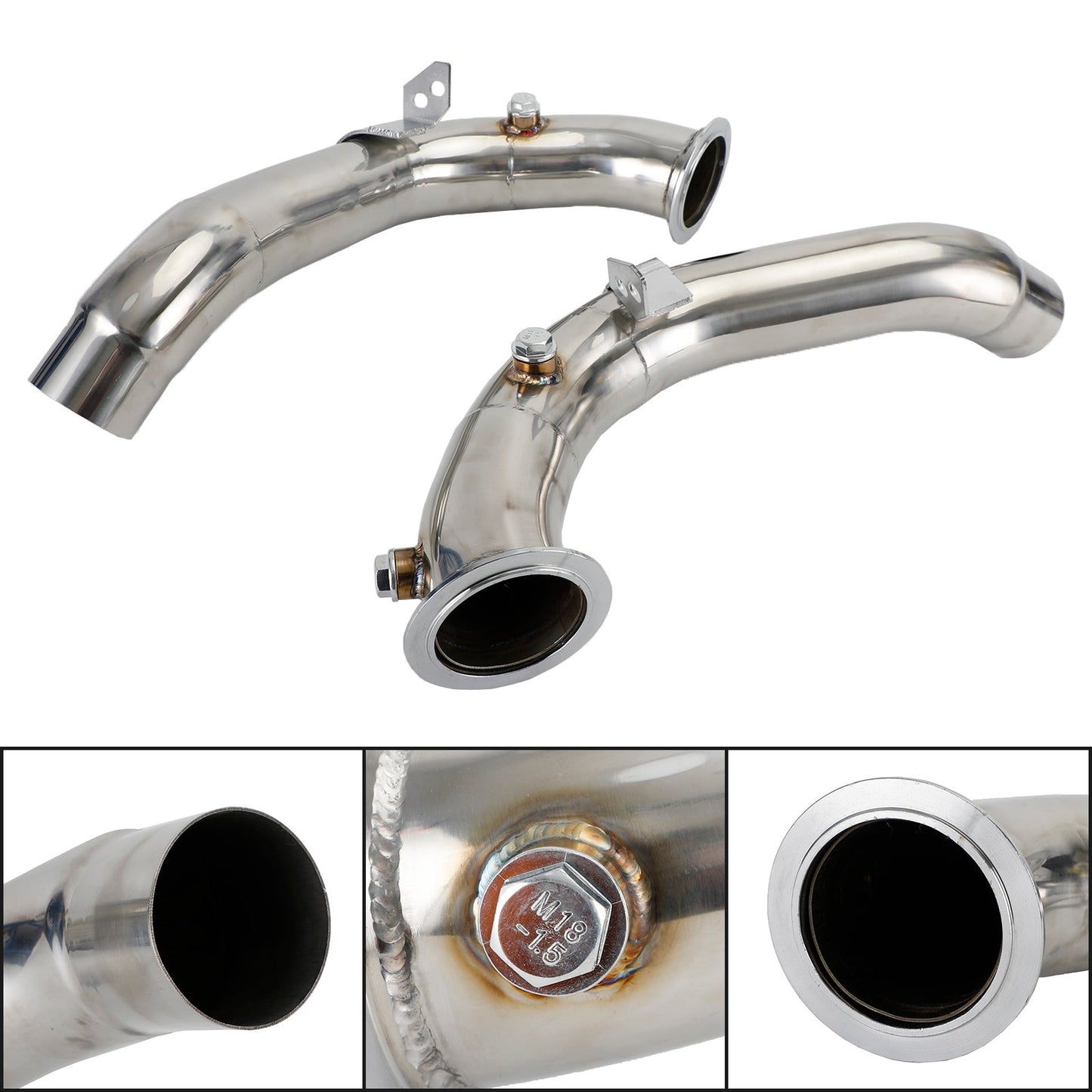 2011-2018 BMW M5 F10/F12 with S63 Motor 3" Exhaust Catless Downpipes Stainless Steel