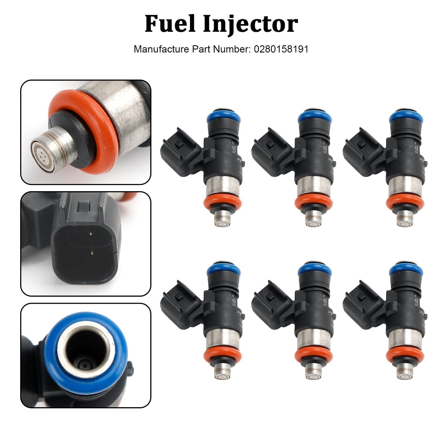 2015-2017 Ford TRANSIT-150 / 250 / 350 / 350HD 3.7L 6PCS Fuel Injector 0280158191