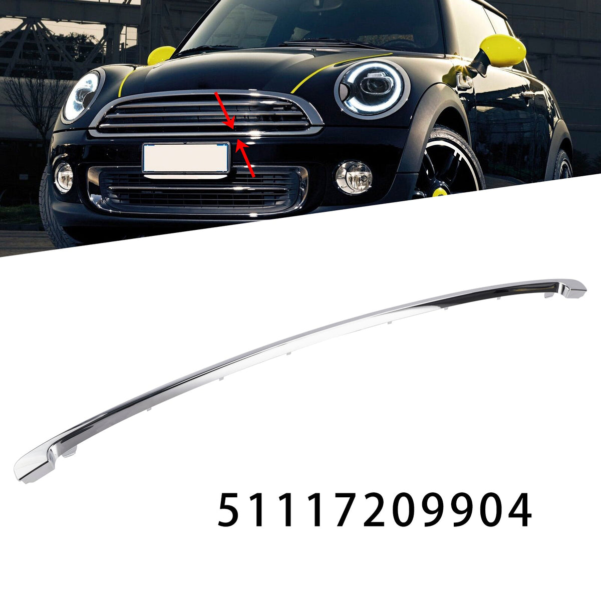 04/2009-06/2015 BMW Mini Cabrio R57 LCI Front Lower Grille Trim 51117209904