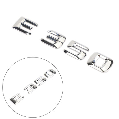 Rear Trunk Emblem Badge Nameplate Decal Letters Numbers Fit Mercedes E350 Chrome