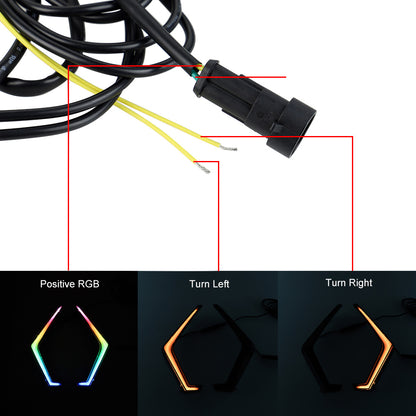 LED RGB Grille Lights Turn Signal Fang Accent For Polaris RZR XP 1000/XP Turbo/XP Turbo S 2019-2023 Champoo
