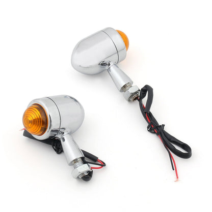 2x Bullet Mini Heavy Duty Motorcycle Turn Signal Indicators Light Blinkers Black Champoo