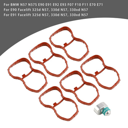 BMW E90-93 F10 F11 F07 X5 X6 N57 6Pcs Intake Manifold Gasket 1167807480 11618511363