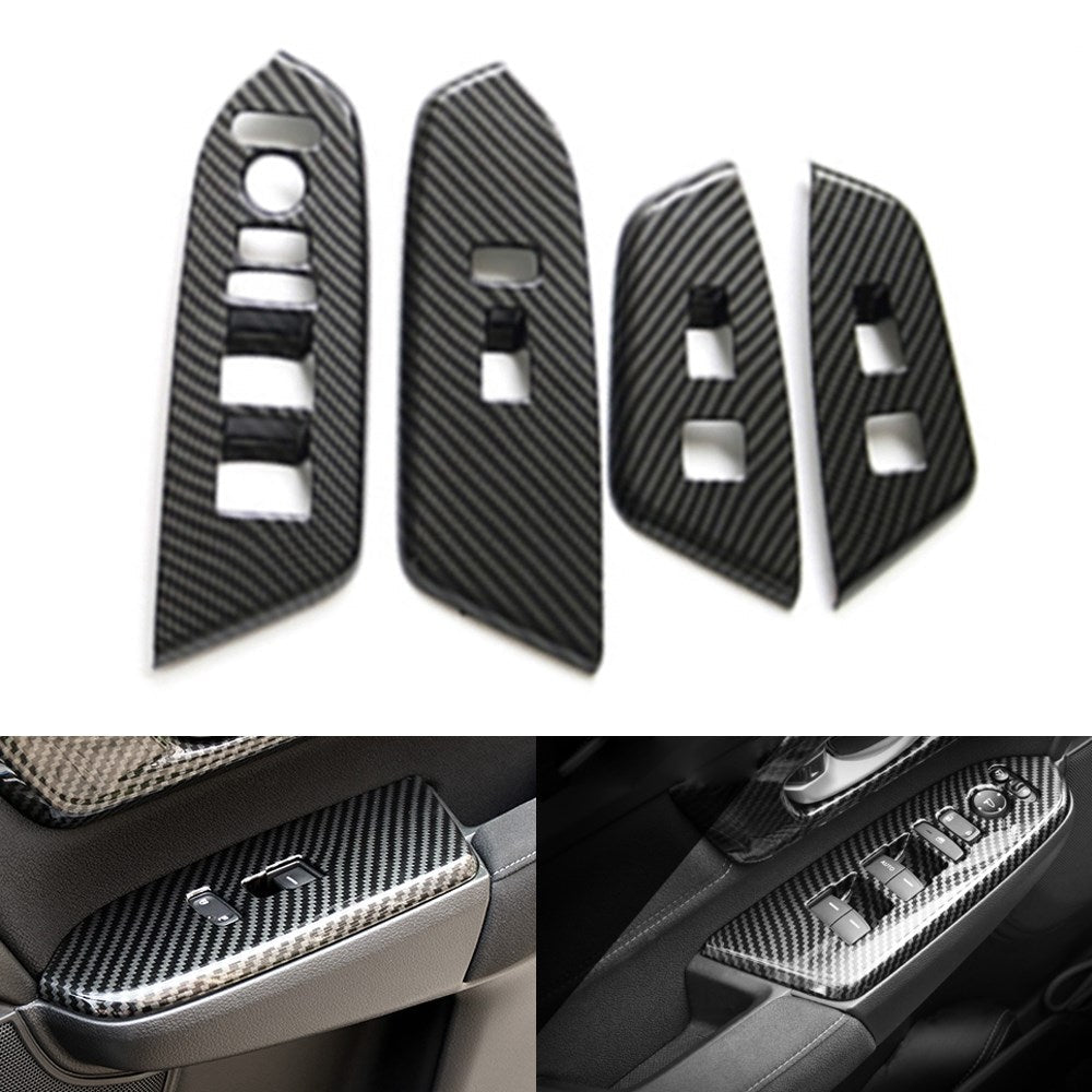 Carbon Fiber Window Lift Switch Panel Cover Trim For Honda CR-V CRV 17-21