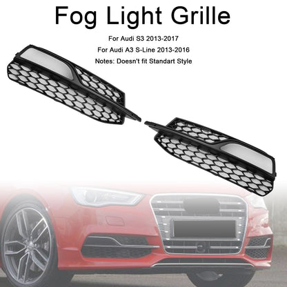 2013-2016 Audi A3 S-Line Front Lower Bumper Fog Light Cover Grille 8V3807681G 8V3807682G