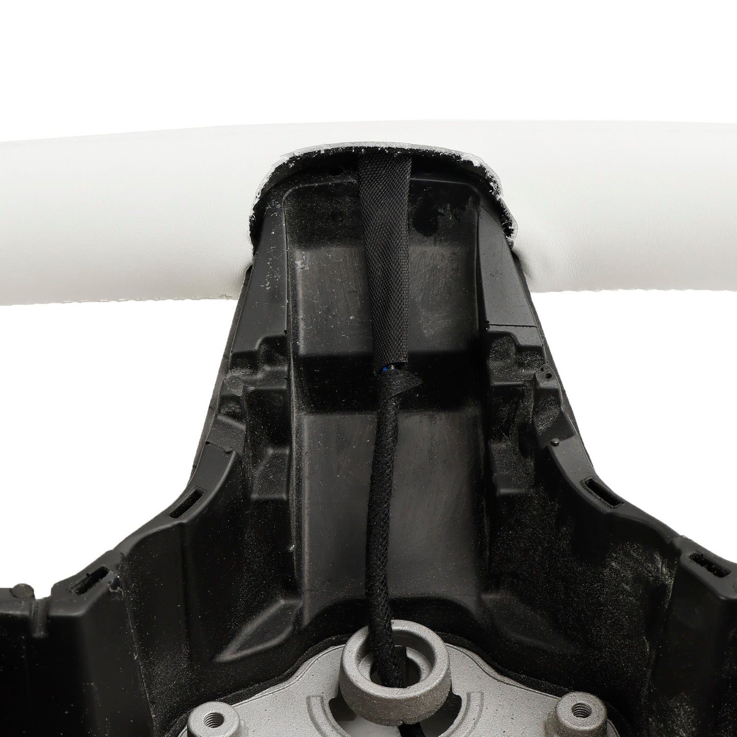 2017-2023 Tesla Model 3 Yoke Steering Wheel Square White Leather w/Heating