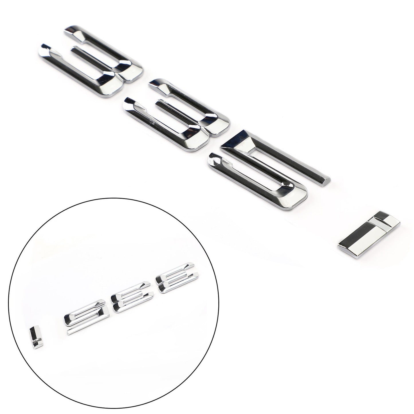 Rear Trunk Nameplate Badge Emblem Numbers Letter Decal 335 i Fit 335i Chrome