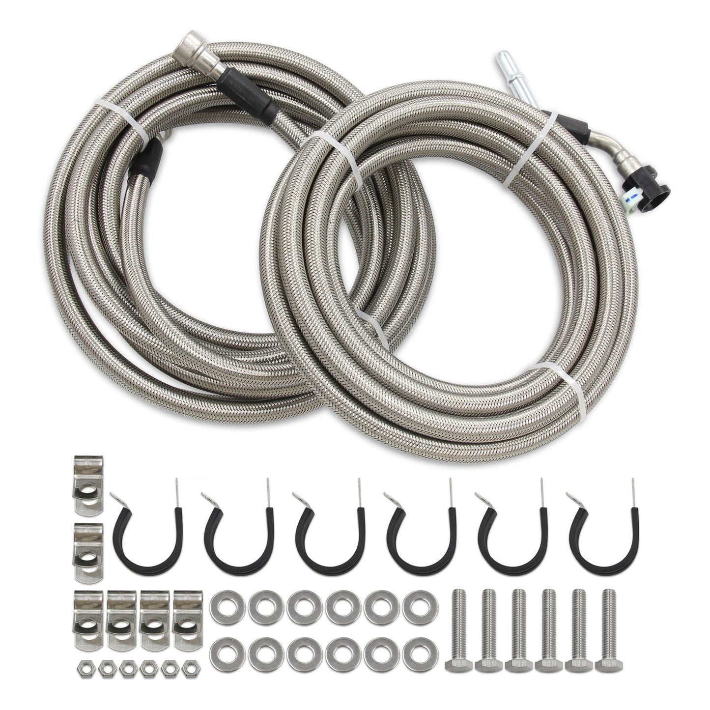 2007-2010 Pontiac G5 2.2L l4 Stainless Steel Braided Fuel Line Kit Quick Fix QFF0015SS