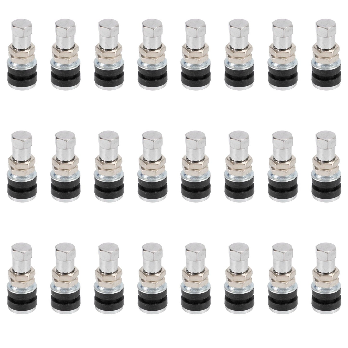 24Pcs TR161 Chrome Metal Bolt In Tire Valve Stems .453" Valve Holes 1-1/4" Long
