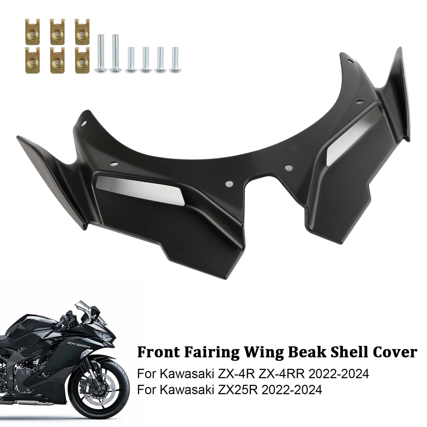 Front Fairing Wing Beak Shell Cover For Kawasaki ZX4R ZX4RR ZX25R 22-24