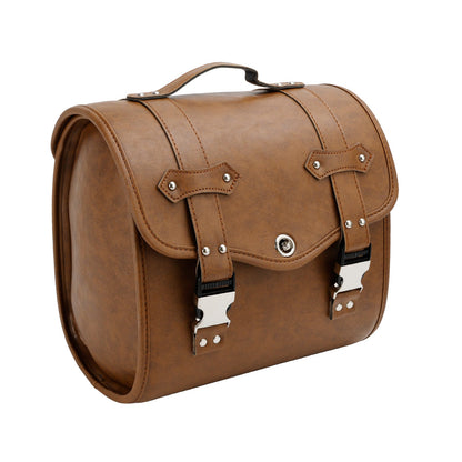Saddlebag Side Storage Tool Bag Universal Quick Release Pu Motorcycle Brown
