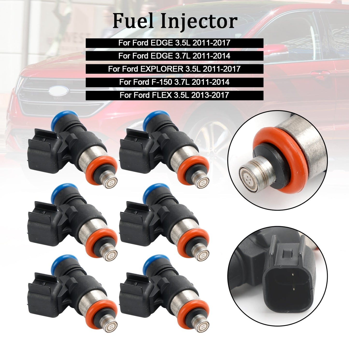 2015-2017 Ford TRANSIT-150 / 250 / 350 / 350HD 3.7L 6PCS Fuel Injector 0280158191