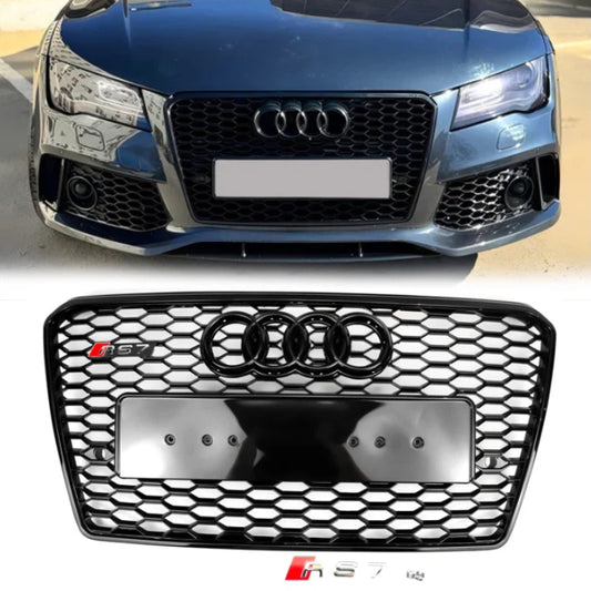Audi A7 S7 2010-2015 Grill Replacement RS7 Style Honeycomb Sport Mesh Hex Black Grille