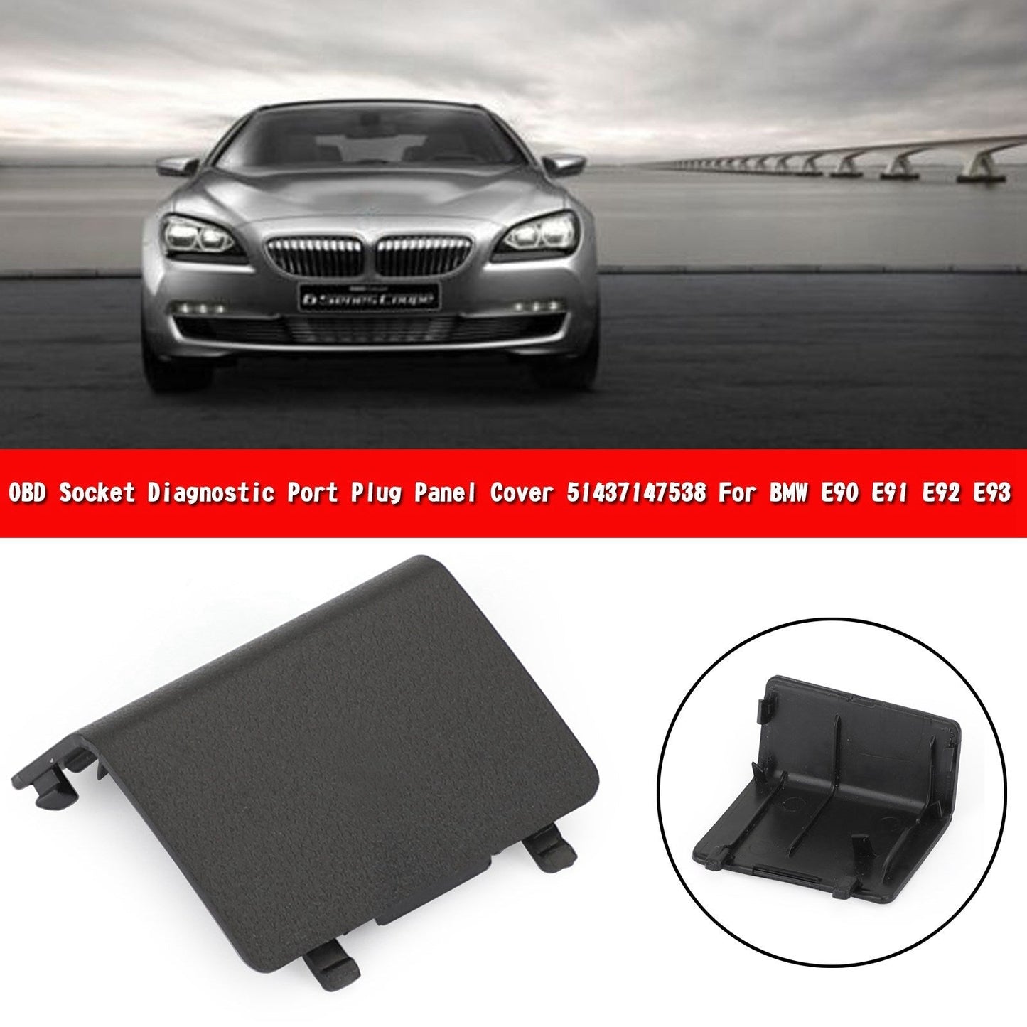 LHD OBD Socket Diagnostic Port Plug Panel Cover 51437147538 For BMW E90/91 Beige