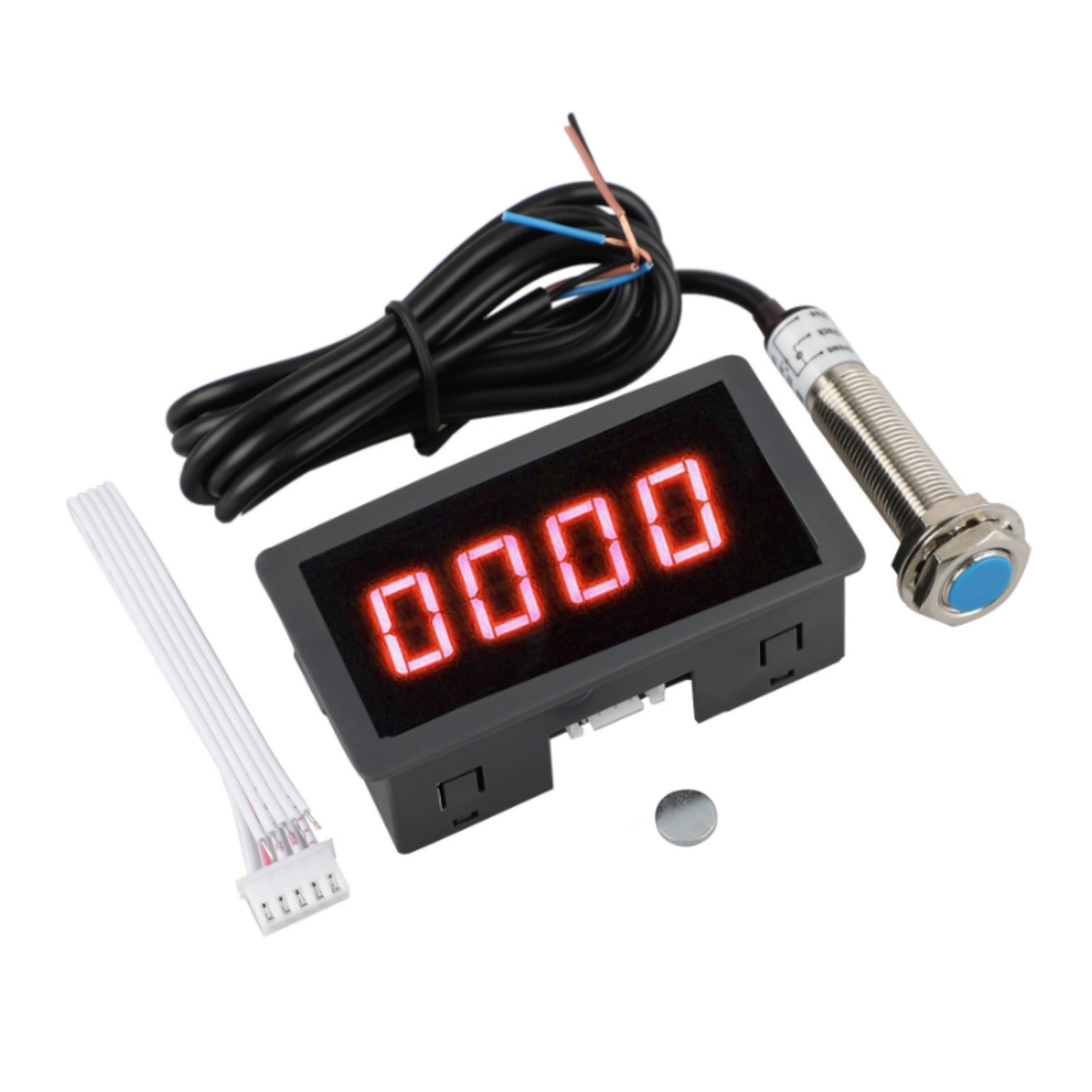 Led Horizontal Rpm Digital Rpm 4 Digital LED Tachometer RPM Speed Meter With Hall Proximity Switch Se ...
