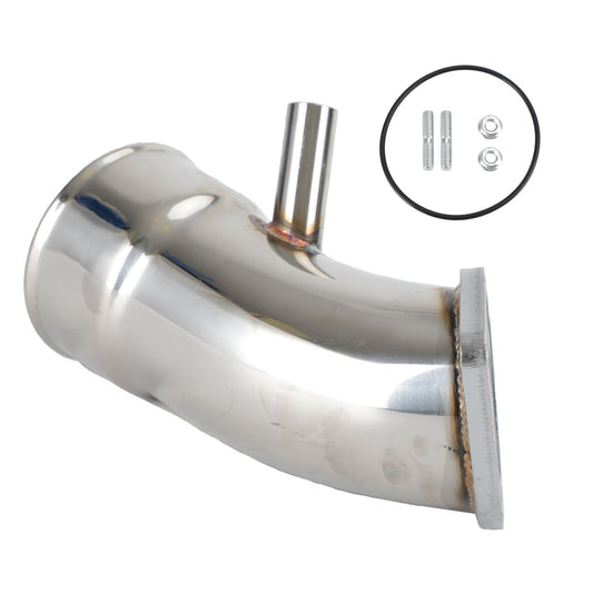 2017-2019 Chevrolet Silverado 2500HD/3500HD 6.6L L5P Duramax 3.5" Silver Turbo Intake Horn Kit