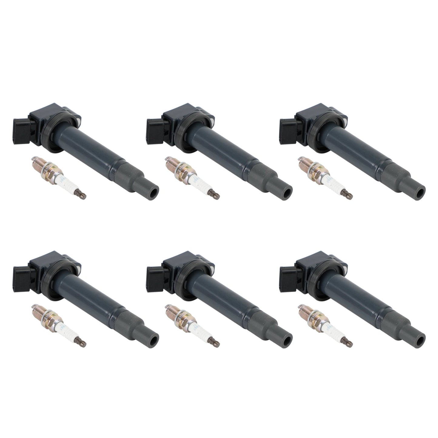 2002-2006 Toyota Camry 3.0L V6 6PCS Ignition Coil+6PCS Spark Plug 90919-02234 UF267 1788315 6731301