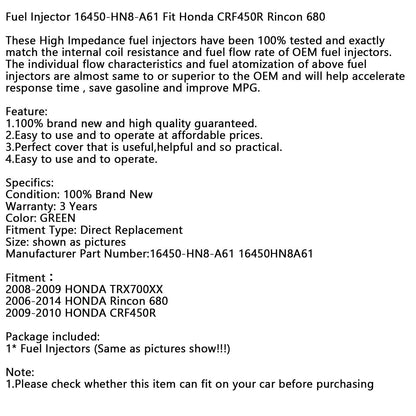 2009-2010 HONDA CRF450R Fuel Injector 16450-HN8-A61 16450HN8A61