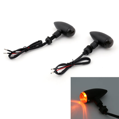 Harley Motorcycle Custom Bike Cruiser Bobber Chopper Bullet Turn Signal Light Fit Black Champoo