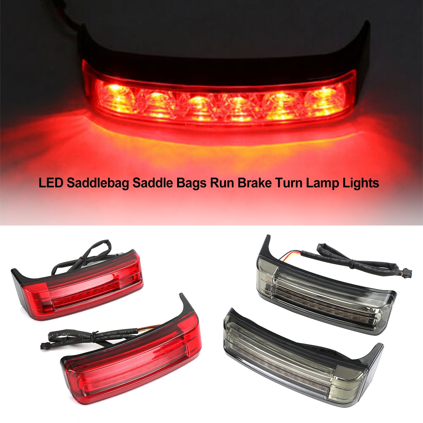 LED Saddlebag Saddle Bags Run Brake Turn L0 Lights For Touring 2014-2021 Champoo