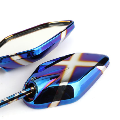 Burnt Titanium Side Rearview Mirrors 10mm M10 for Cafe Racer Custom Motorcycle