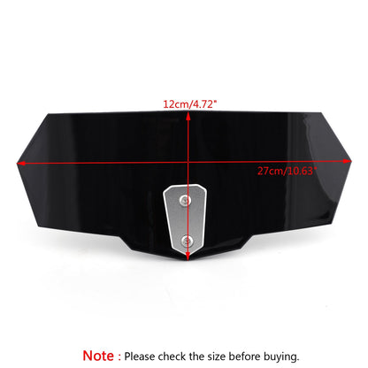 Honda Yamaha Suzuki Adjustable Windshield Extension Deflector Black